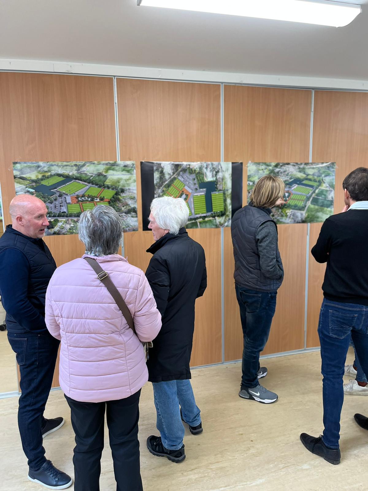 GB10 Co-owner Brett Smith speaks with local residents during a public consultation, reviewing future site development plans