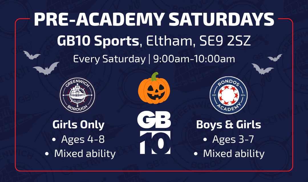 Details of the Pre-Academy Saturdays held at GB10 Sports. Halloween edit